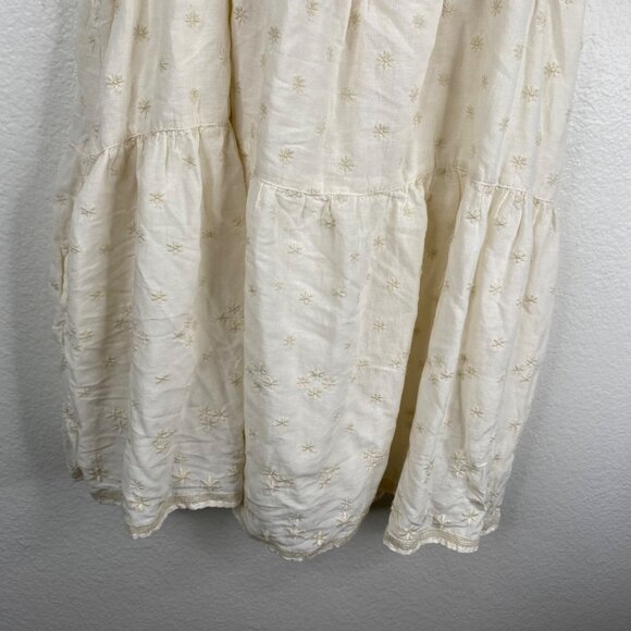 Old Navy Women's Puff Sleeves Smocked Embroidered Dress Ivory Sz XXL Milkmaid - Picture 8 of 10